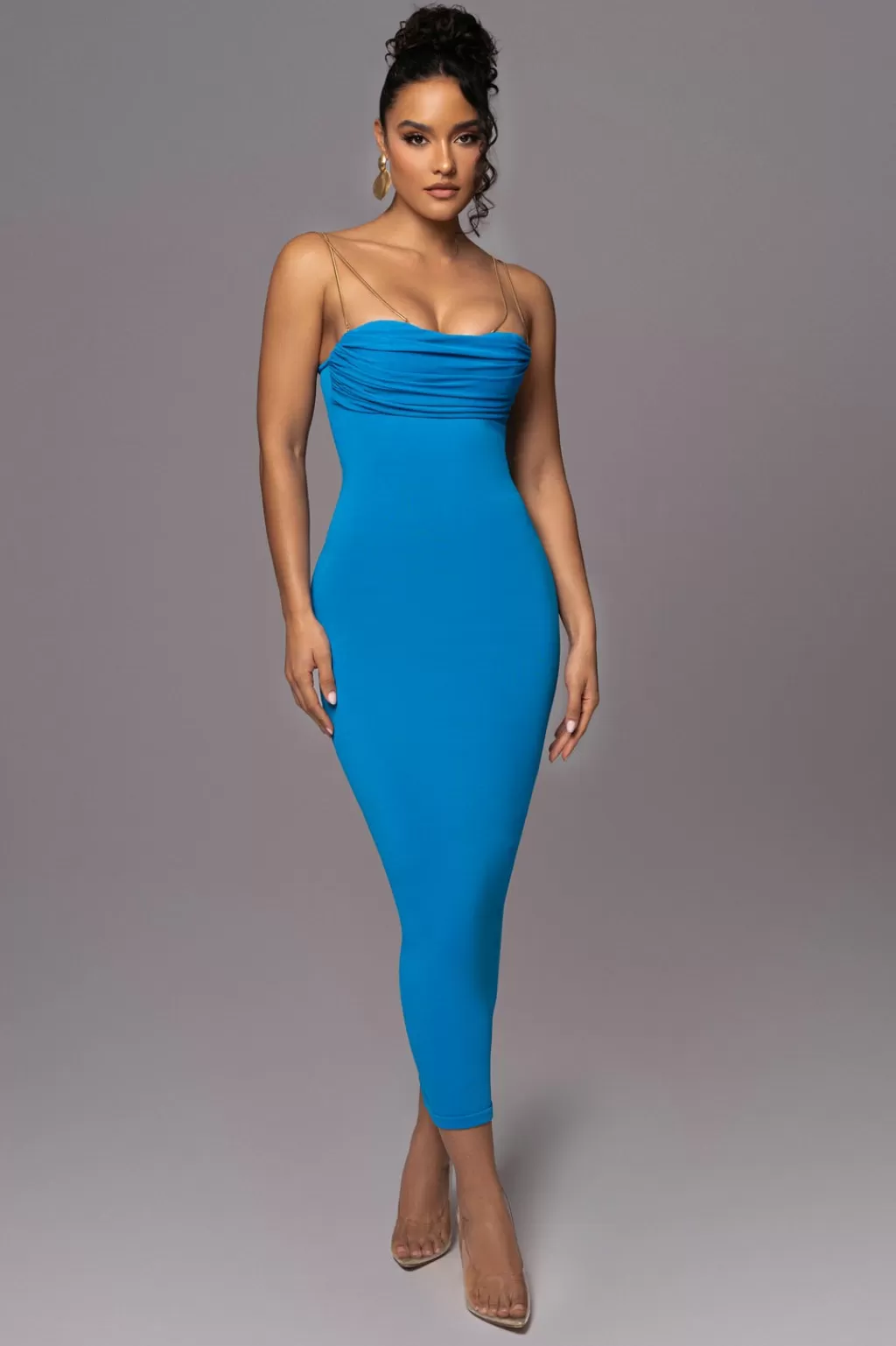 Nature'S Runway*JLUXLABEL Aqua La Lune Drape Midi Dress