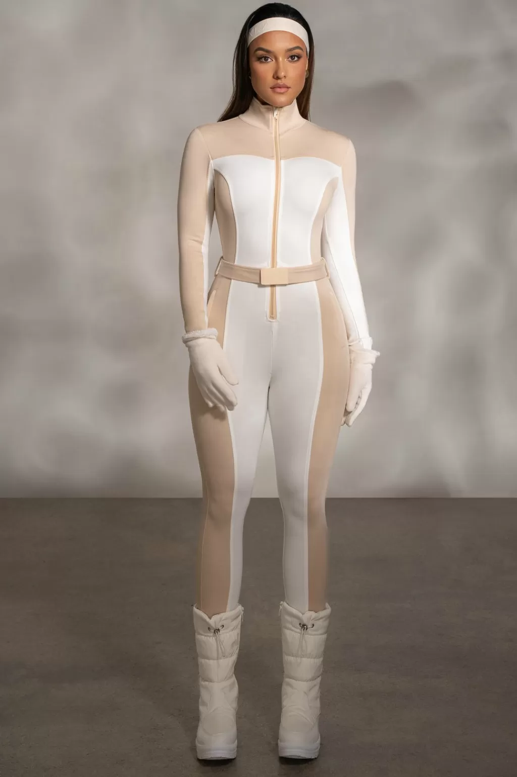 Curve Jumpsuits*JLUXLABEL Beige Arctic Rush Ski Suit