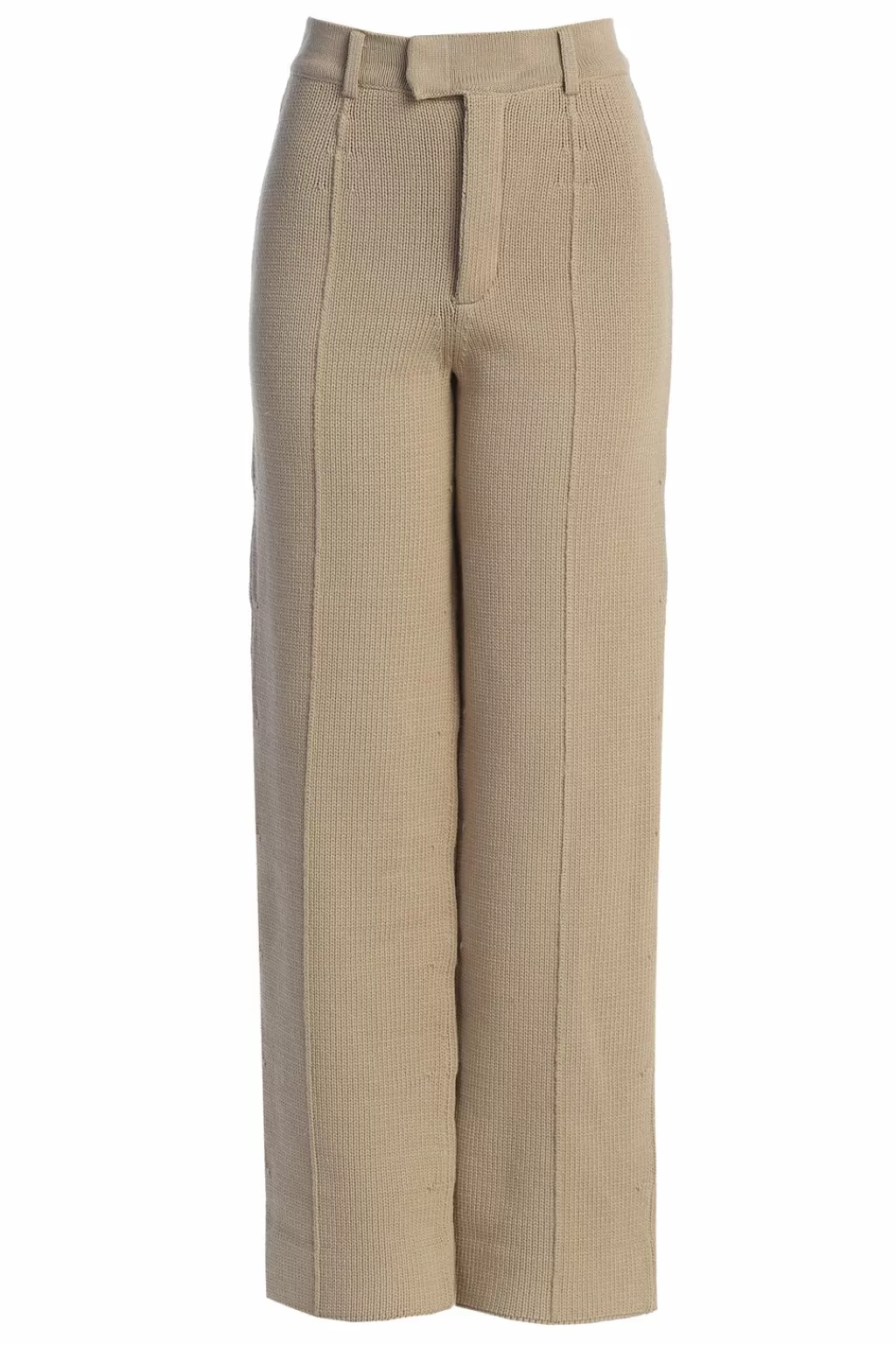 Curve Bottoms*JLUXLABEL Beige Back In Business Knit Trousers