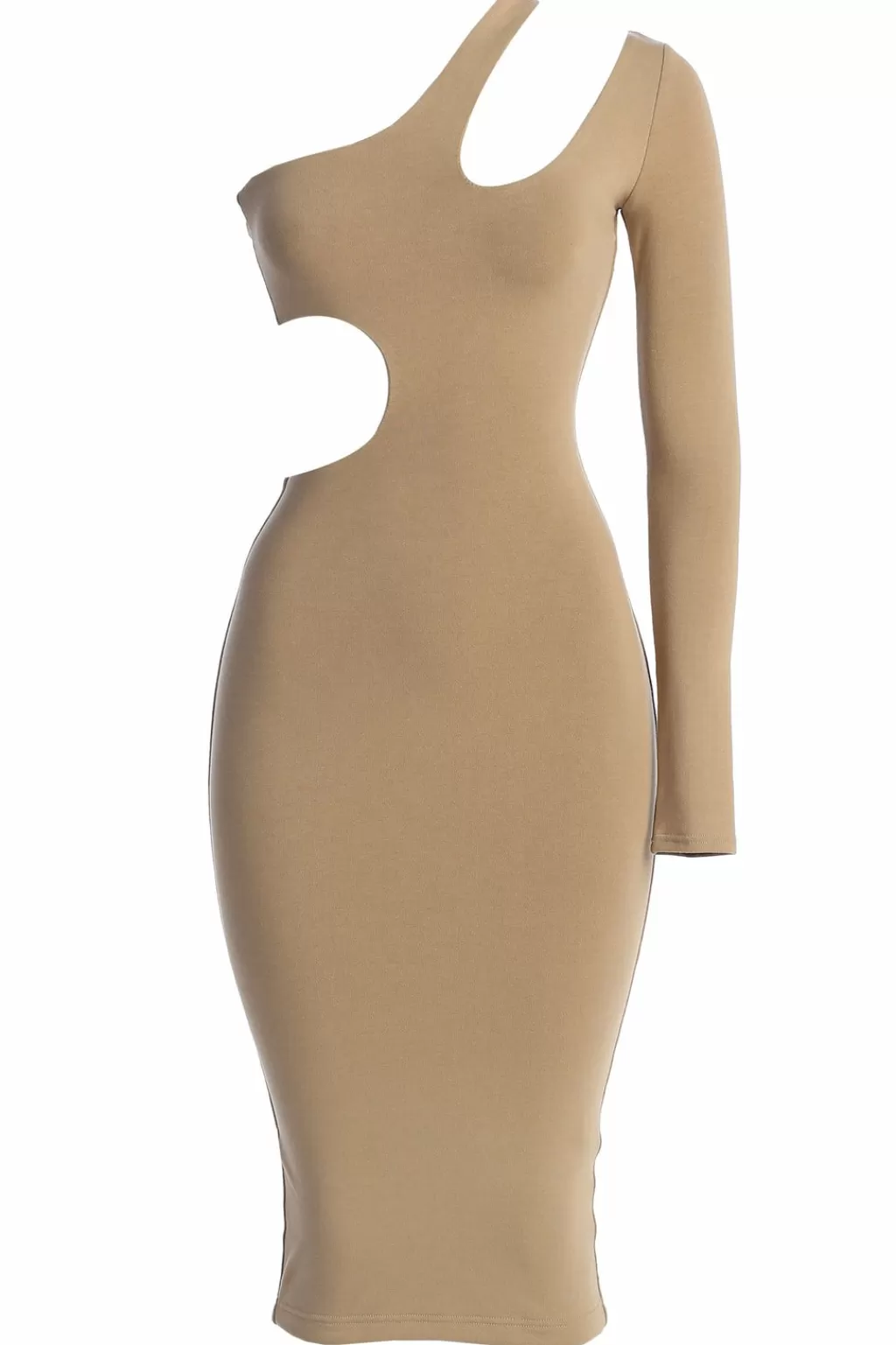 Dresses*JLUXLABEL Beige By My Side Cutout Dress