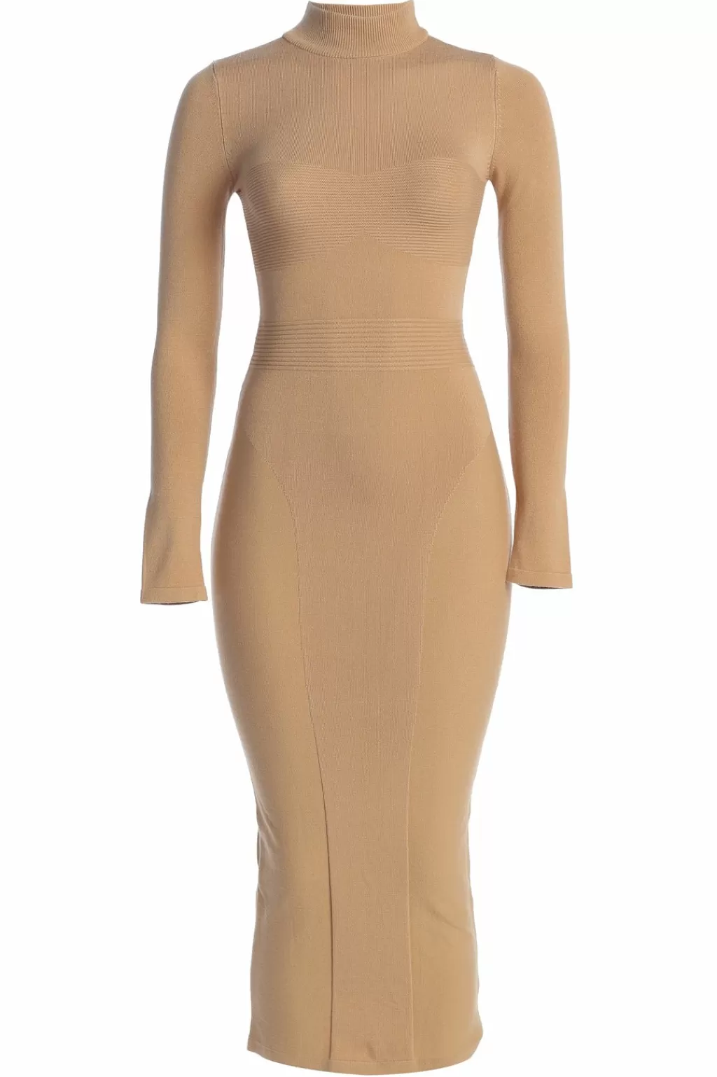 Curve Dresses*JLUXLABEL Beige Dakotah Midi Dress