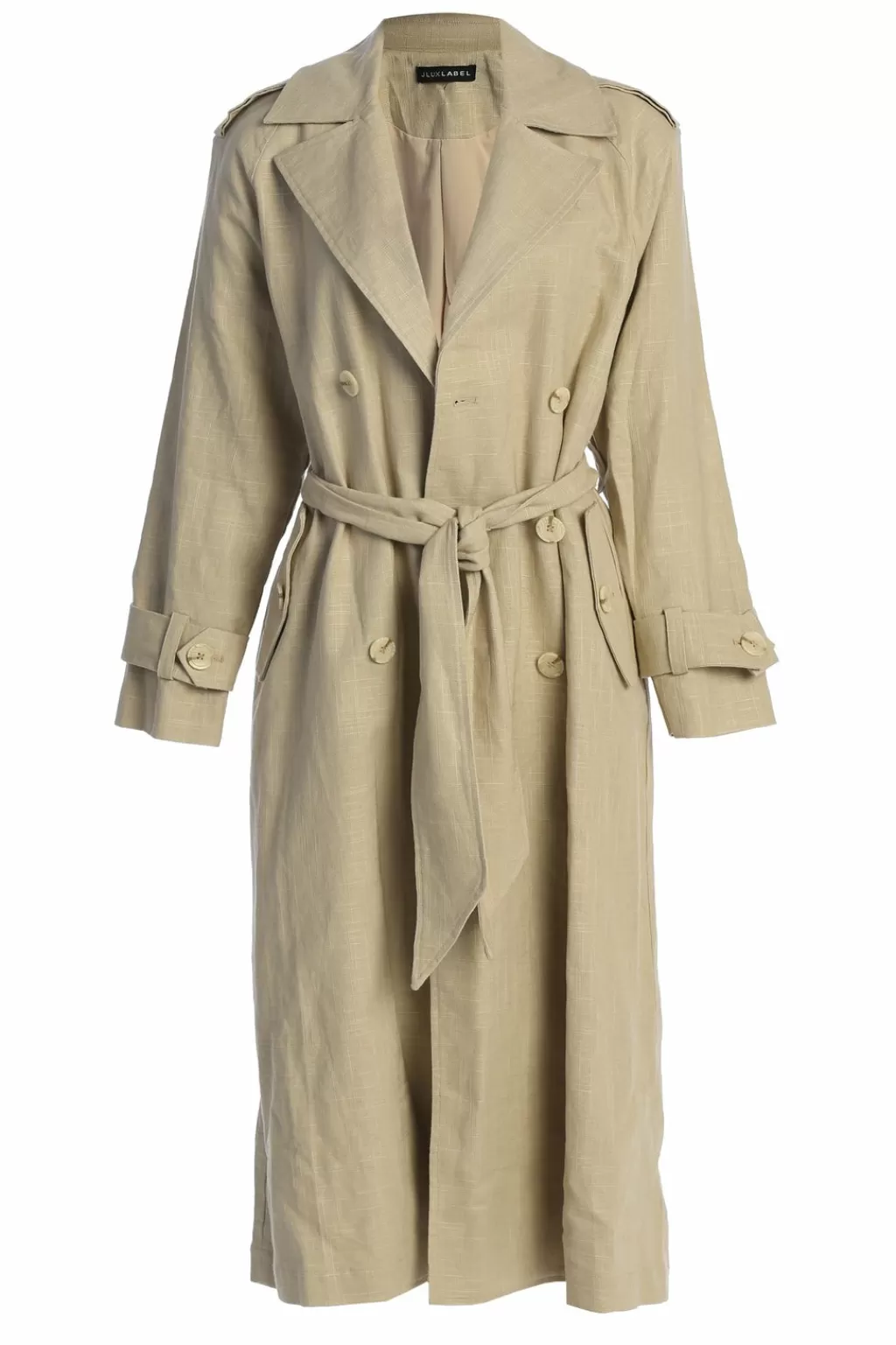 Coats*JLUXLABEL Beige One Step Closer Linen Coat