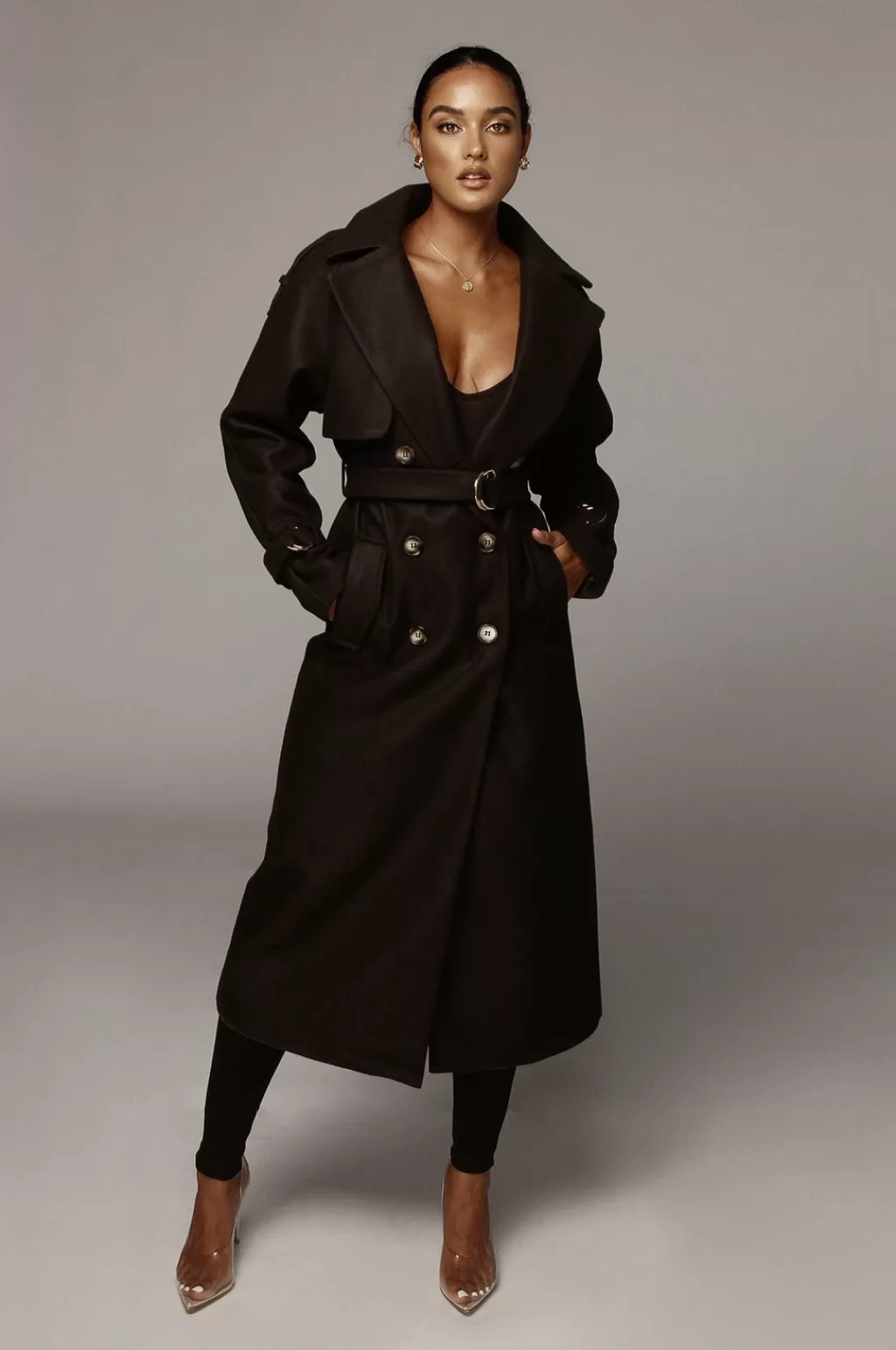 Coats*JLUXLABEL Black Beverly Trench Coat