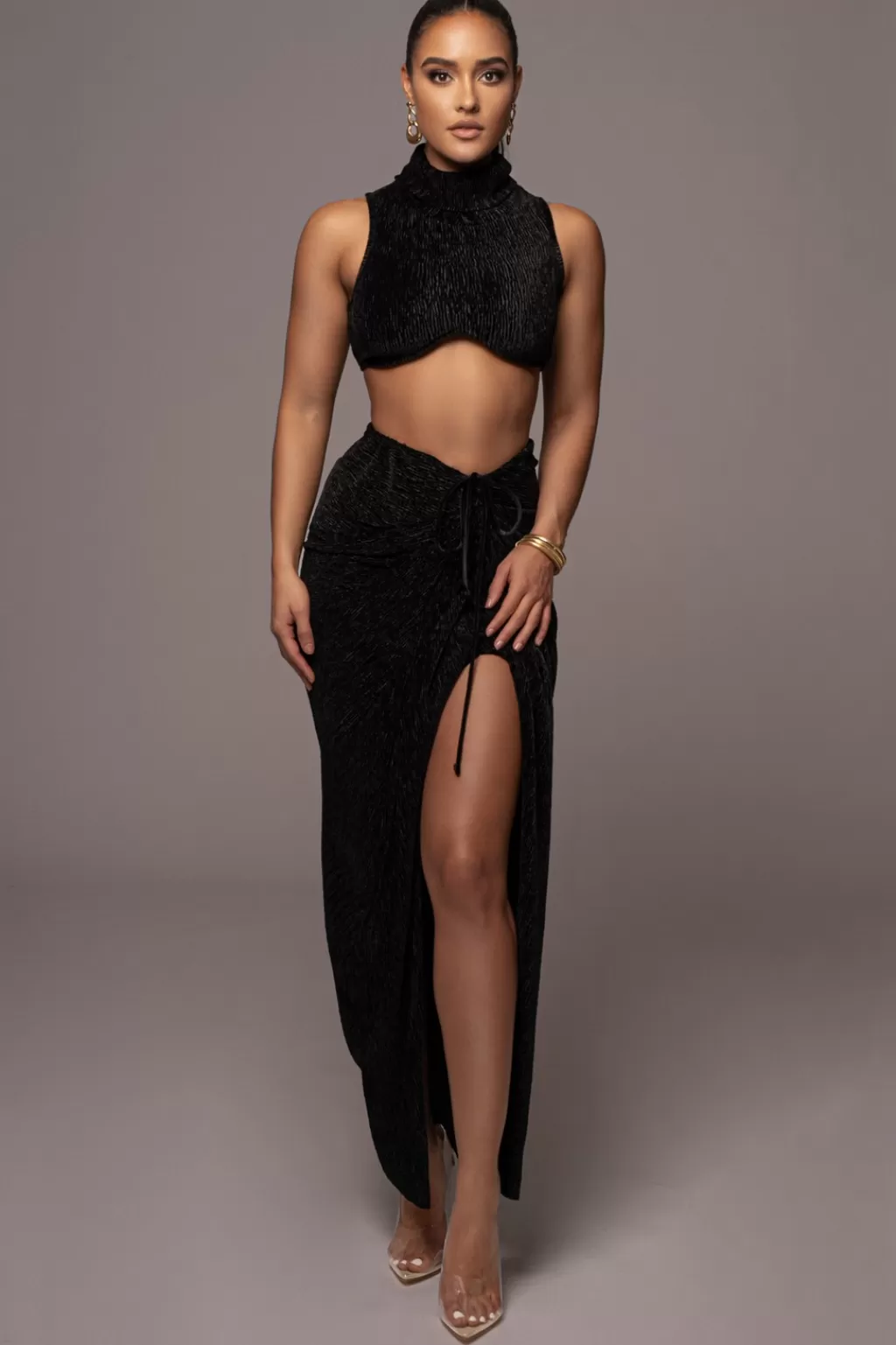 Skirt Sets*JLUXLABEL Black Chosen One Velvet Skirt Set