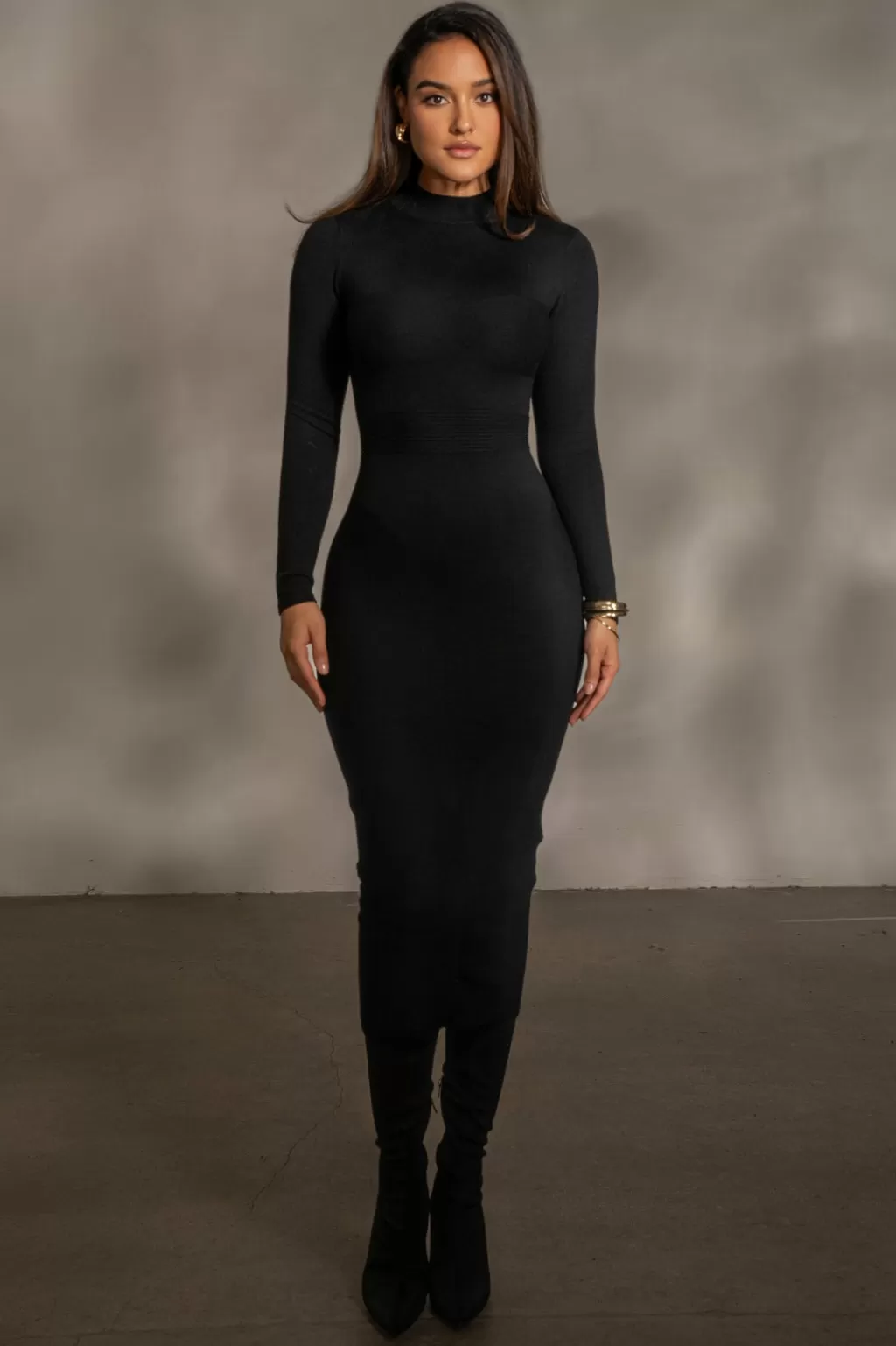 Curve Dresses*JLUXLABEL Black Dakotah Midi Dress