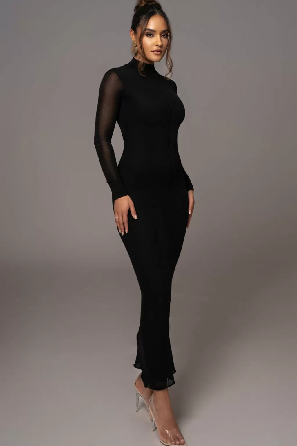 Long Sleeve Dresses*JLUXLABEL Black Fame Mock Neck Maxi Dress