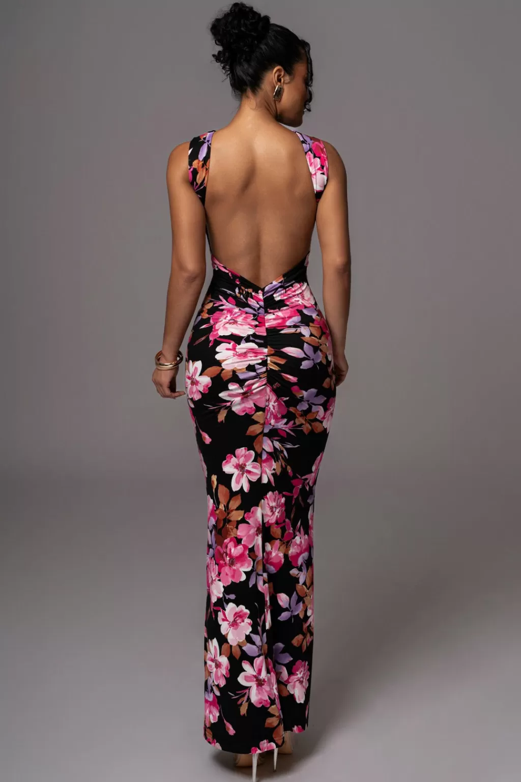 Dresses*JLUXLABEL Black Floral Jluxbasix Front And Center Maxi Dress