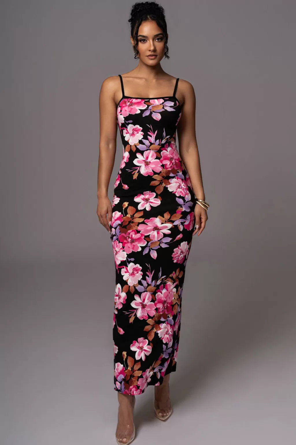 Dresses*JLUXLABEL Black Floral Smooth Simplicity Maxi Dress