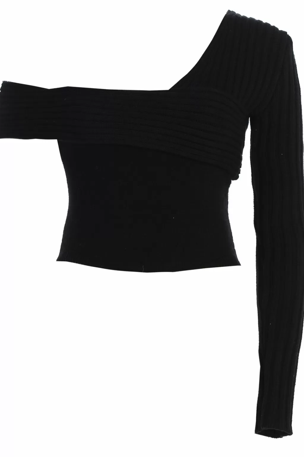 Curve Top*JLUXLABEL Black Hadi Sweater Knit Top