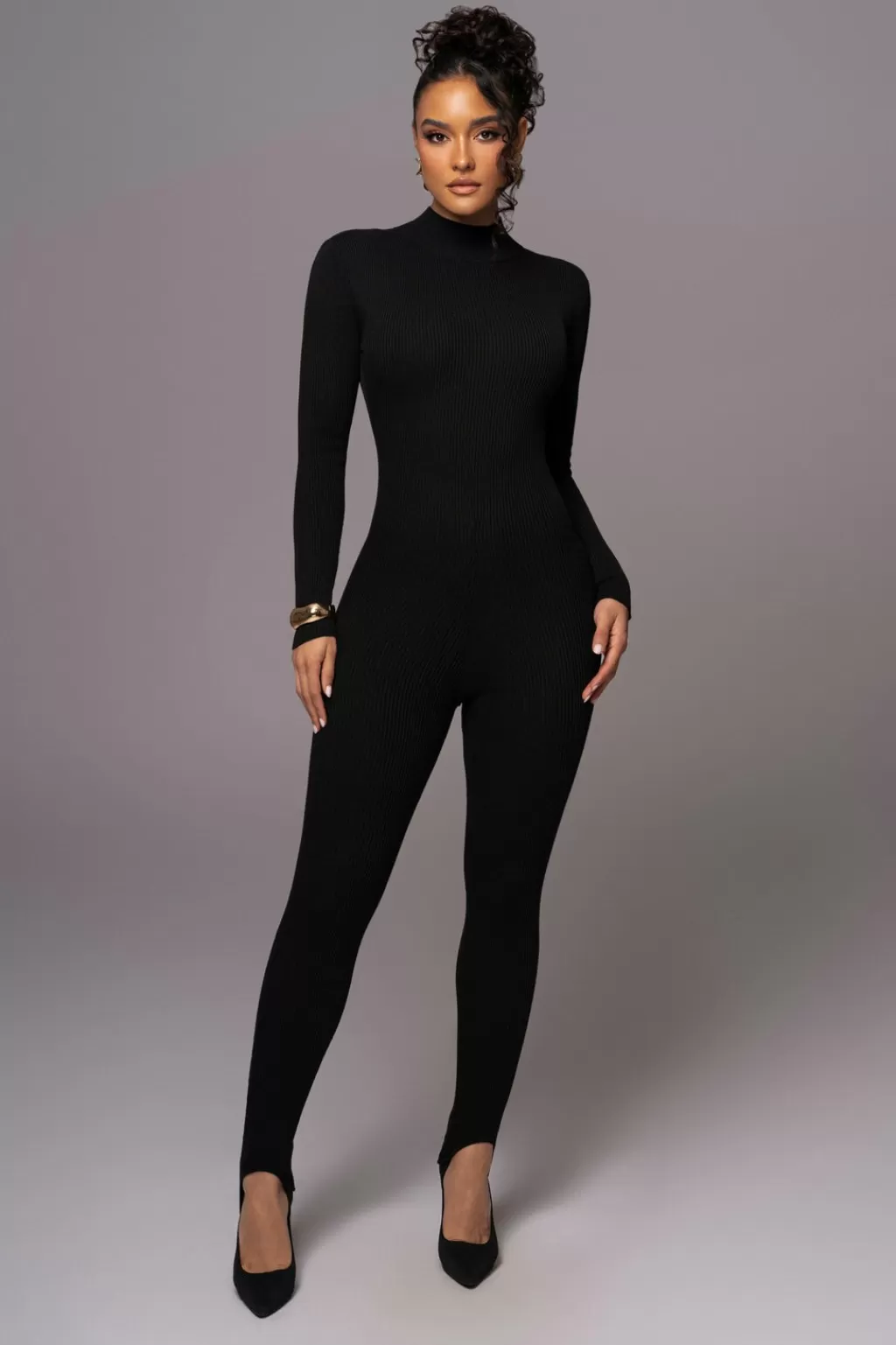 Curve Jumpsuits*JLUXLABEL Black Minna Mock Neck Jumpsuit