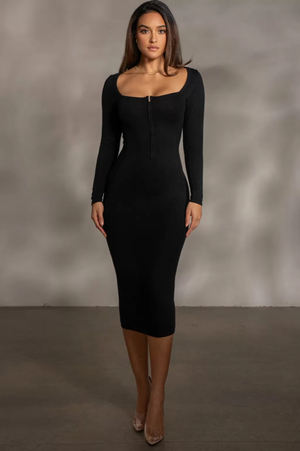 Curve Dresses*JLUXLABEL Black Pollie Midi Dress