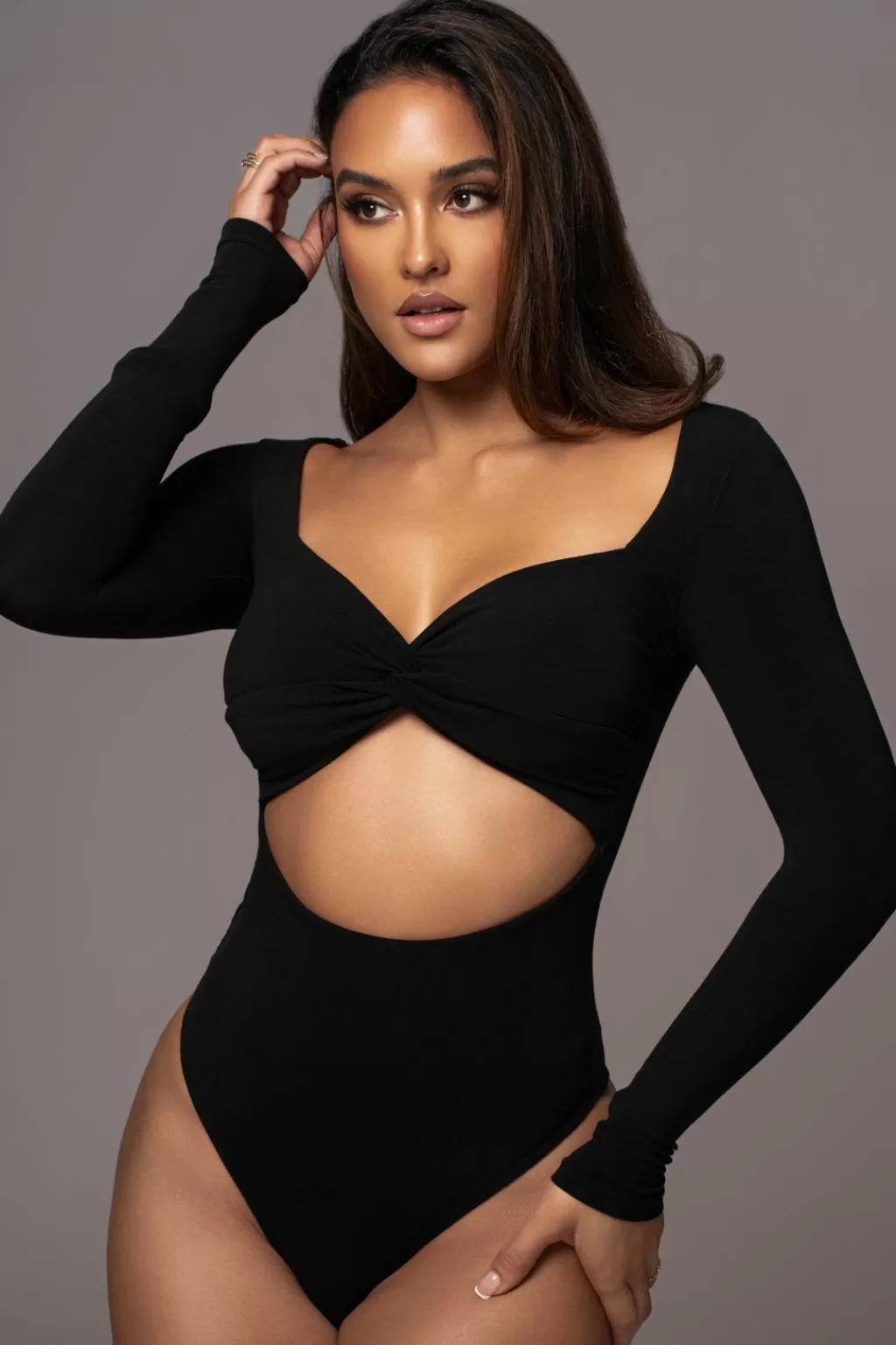 Tops*JLUXLABEL Black Underneath It All Bodysuit