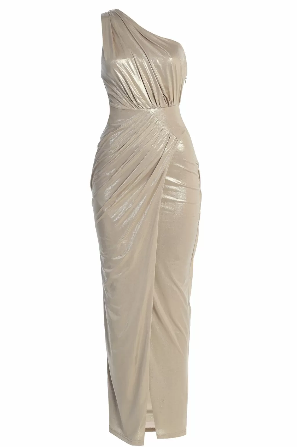 Curve Dresses*JLUXLABEL Champagne Lavina Metallic Maxi Dress