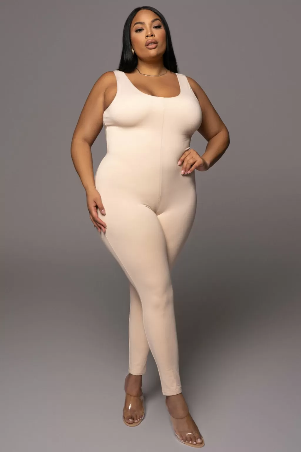 Curve Jumpsuits*JLUXLABEL Cream Alo Double Layer Jumpsuit