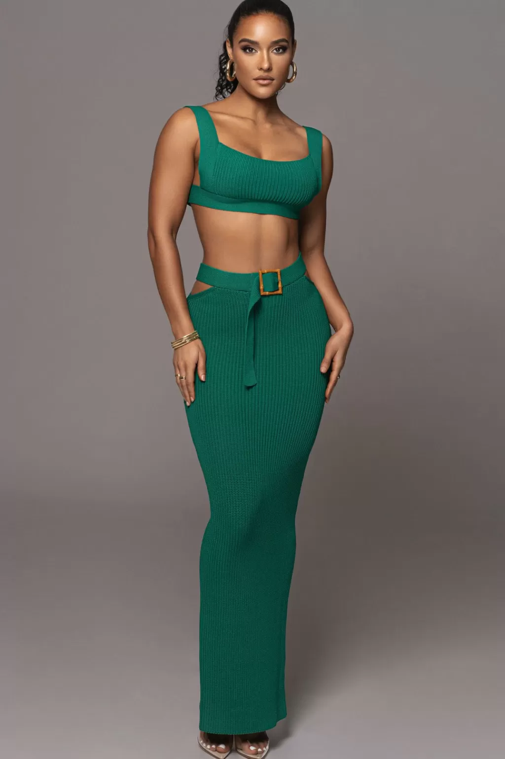 Skirts*JLUXLABEL Emerald Nikole Ribbed Skirt Set