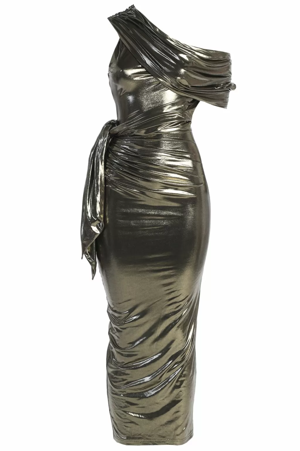 Dresses*JLUXLABEL Gold Pristine Draped Maxi Dress