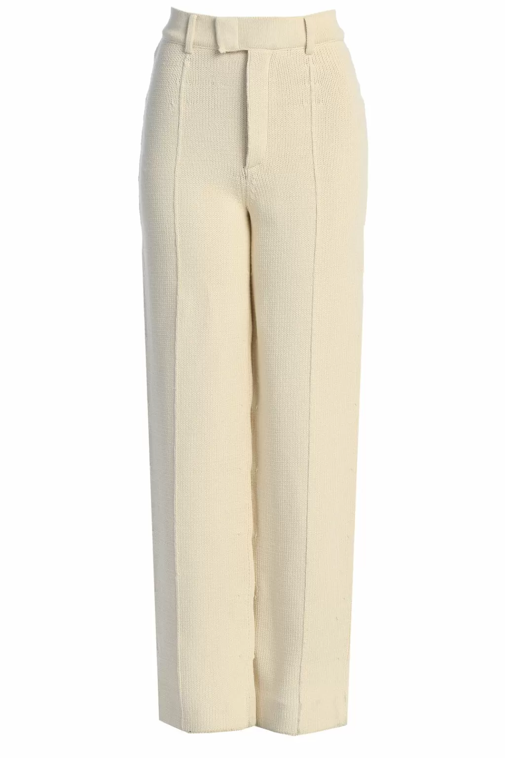 Bottoms*JLUXLABEL Ivory Back In Business Knit Trousers