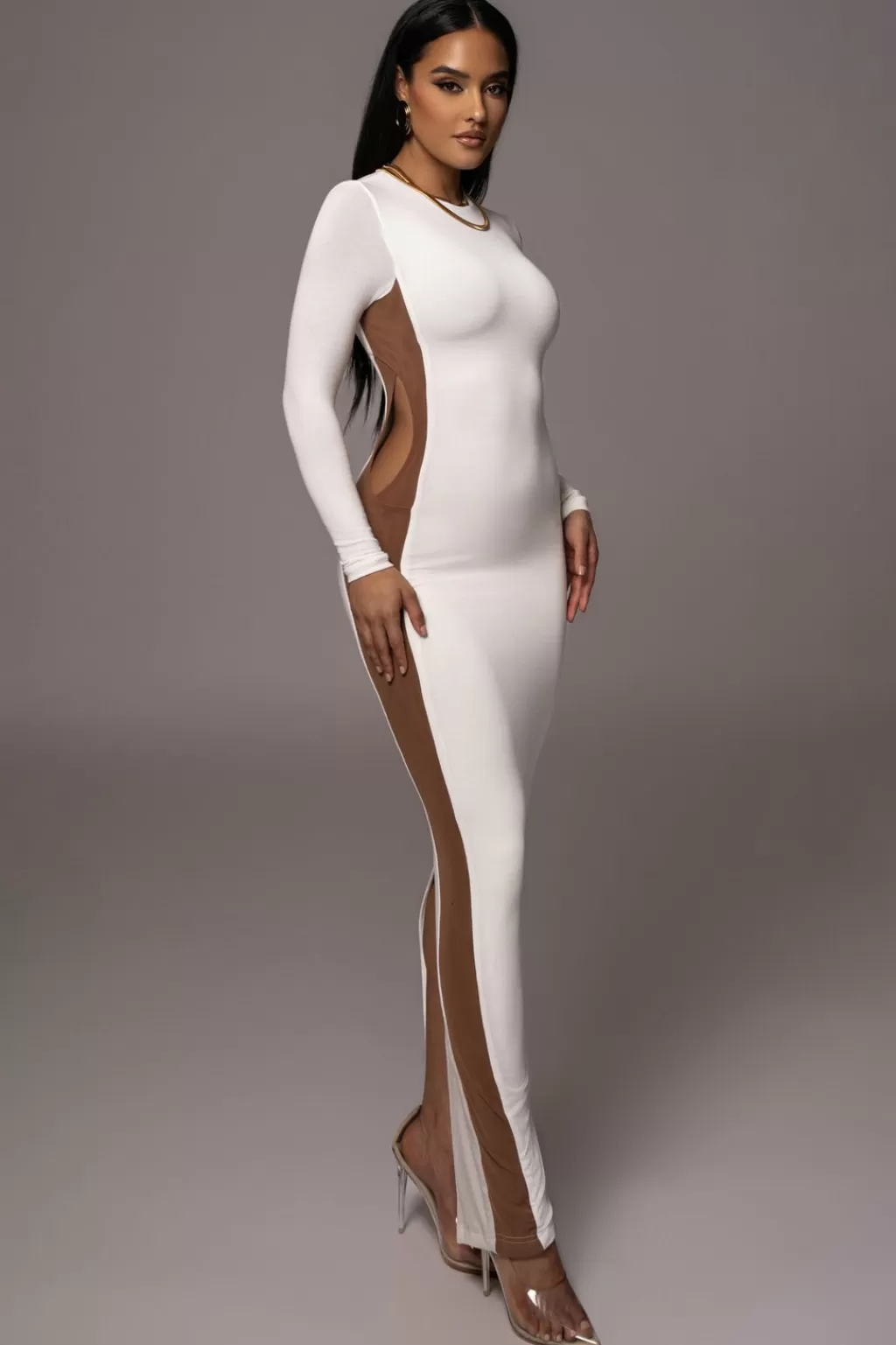 Curve Dresses*JLUXLABEL Ivory Break Away Maxi Dress