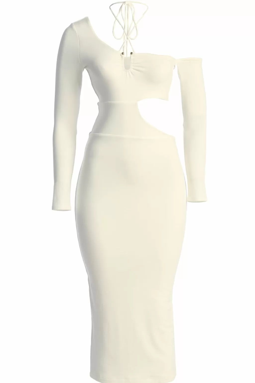 Dresses*JLUXLABEL Ivory Headlines Midi Dress