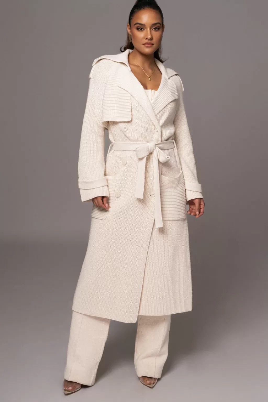 Coats*JLUXLABEL Ivory Maxinne Knit Coat