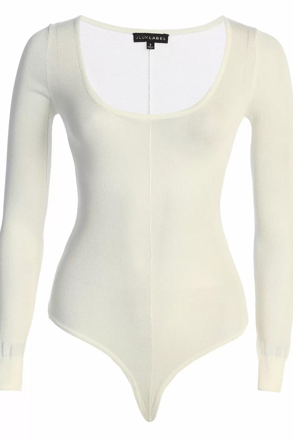 Long Sleeves*JLUXLABEL Ivory Nerida Sheer Knit Bodysuit