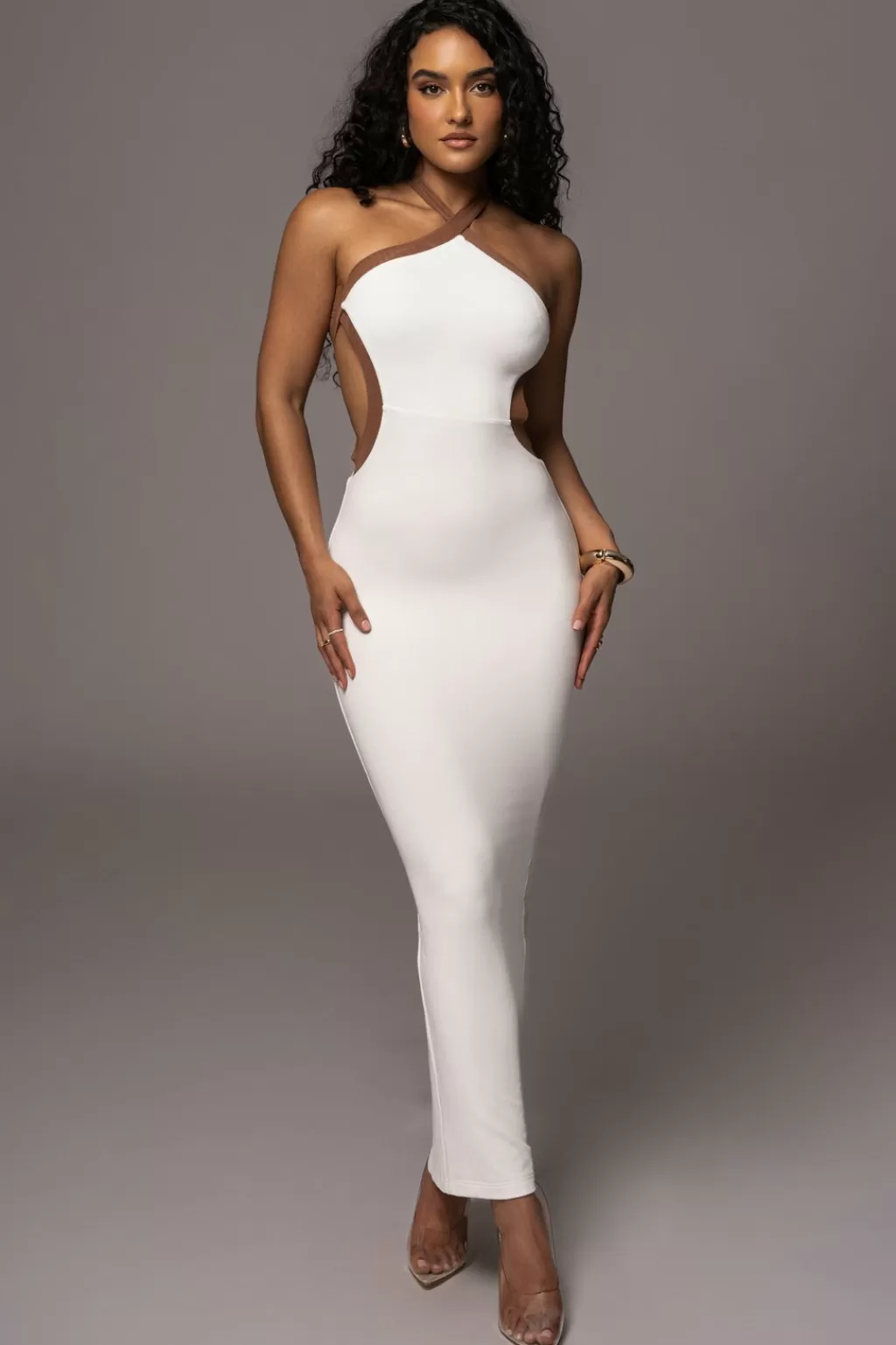 Curve Dresses*JLUXLABEL Ivory Nights In Milan Maxi Dress