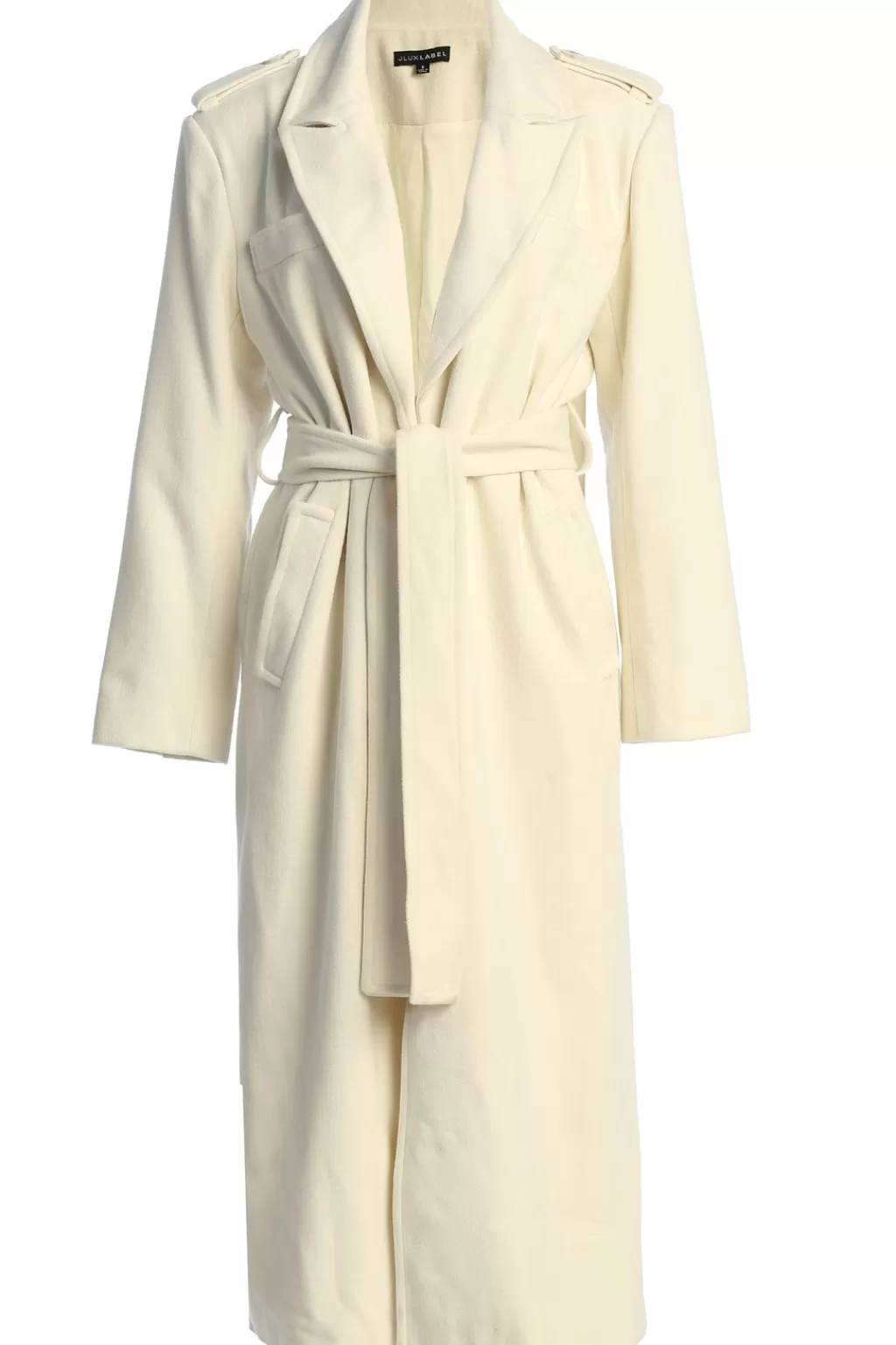 Coats*JLUXLABEL Ivory Savannah Belted Wool Coat