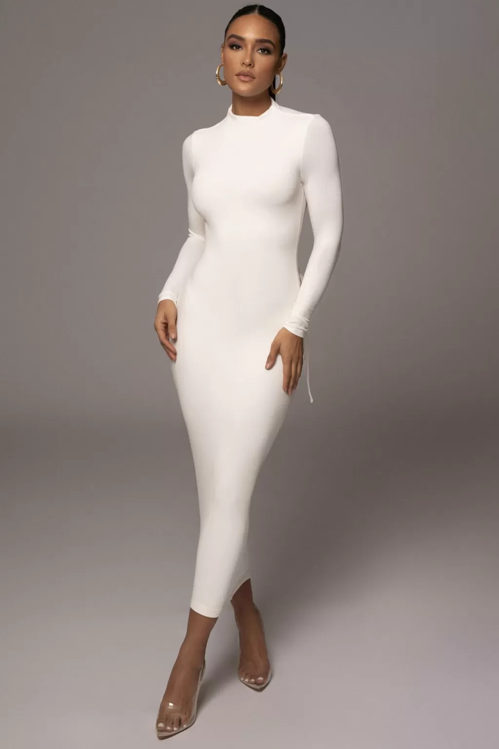 Dresses*JLUXLABEL Ivory Shaye Mock Neck Dress