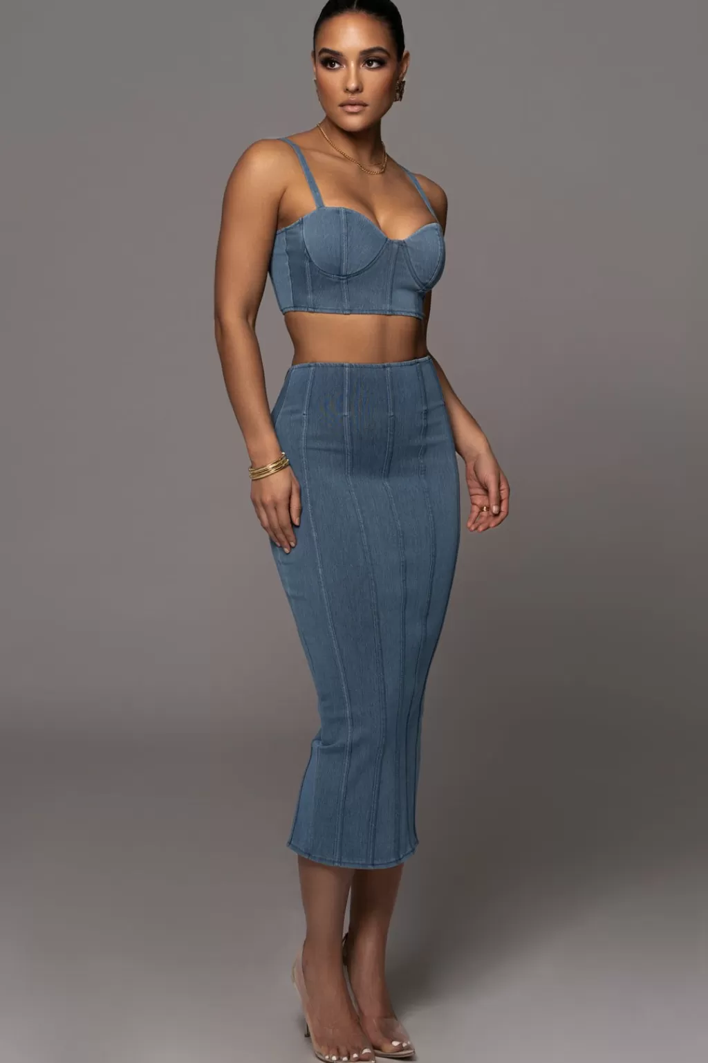 Skirt Sets*JLUXLABEL Nat & Liv X Denim Eliana Skirt Set