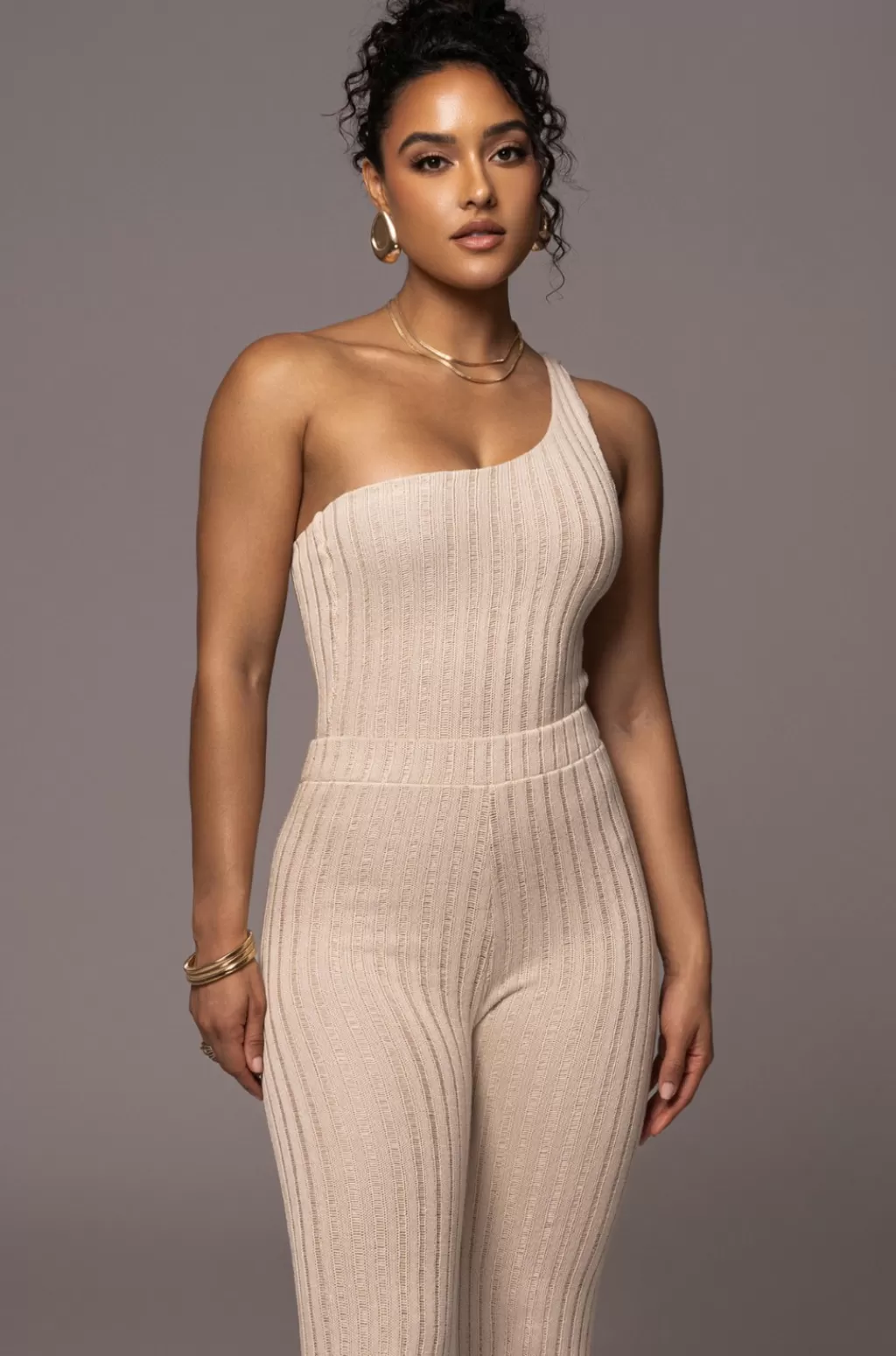 Sets*JLUXLABEL Natural Malibu Nights One Shoulder Bodysuit