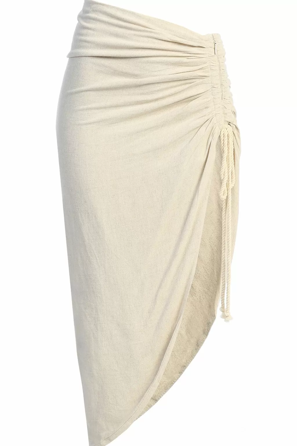 Skirts*JLUXLABEL Natural Spring Ruched Linen Skirt