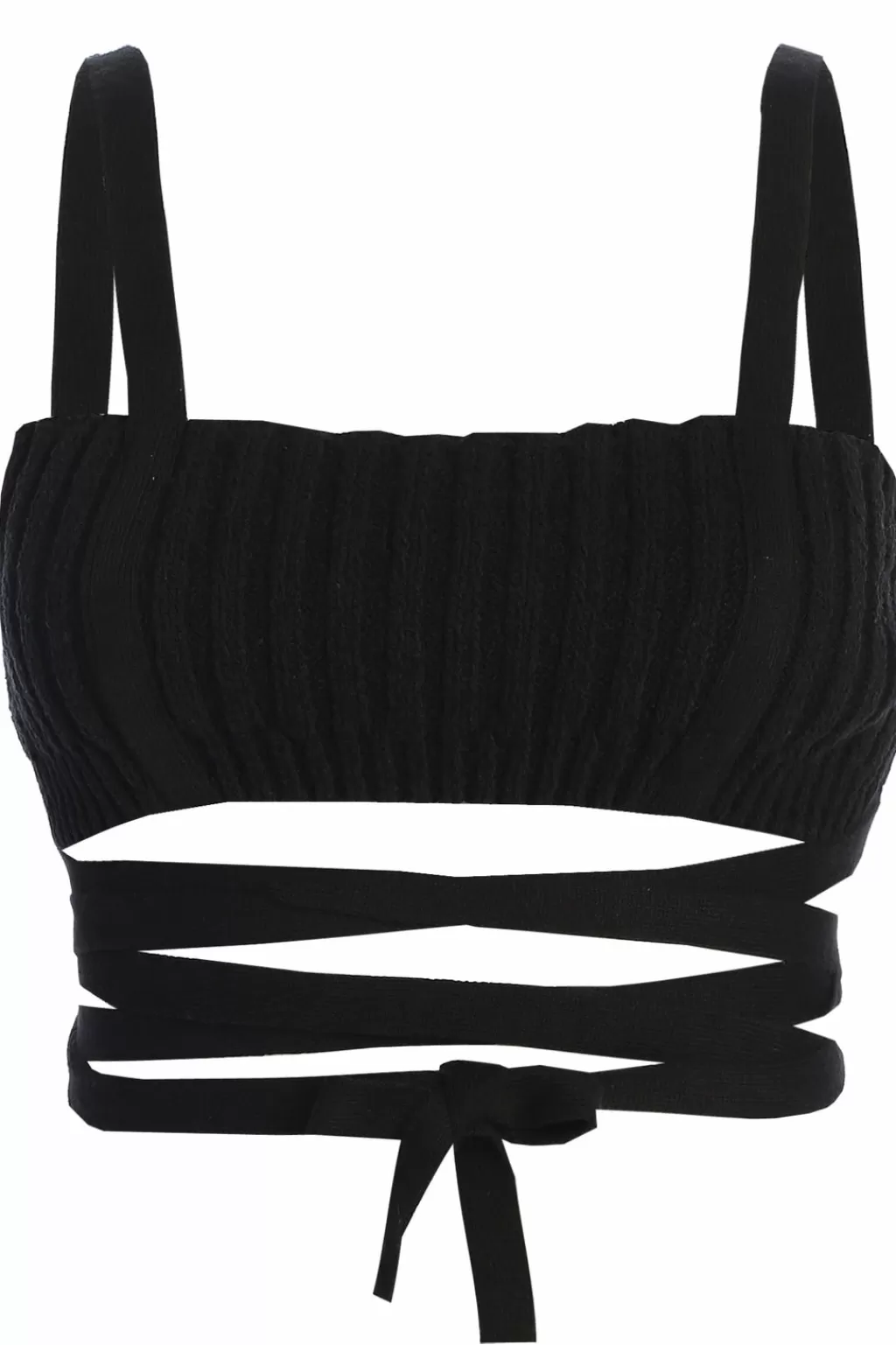 Crops*JLUXLABEL Noir She'S All That Knit Crop Top