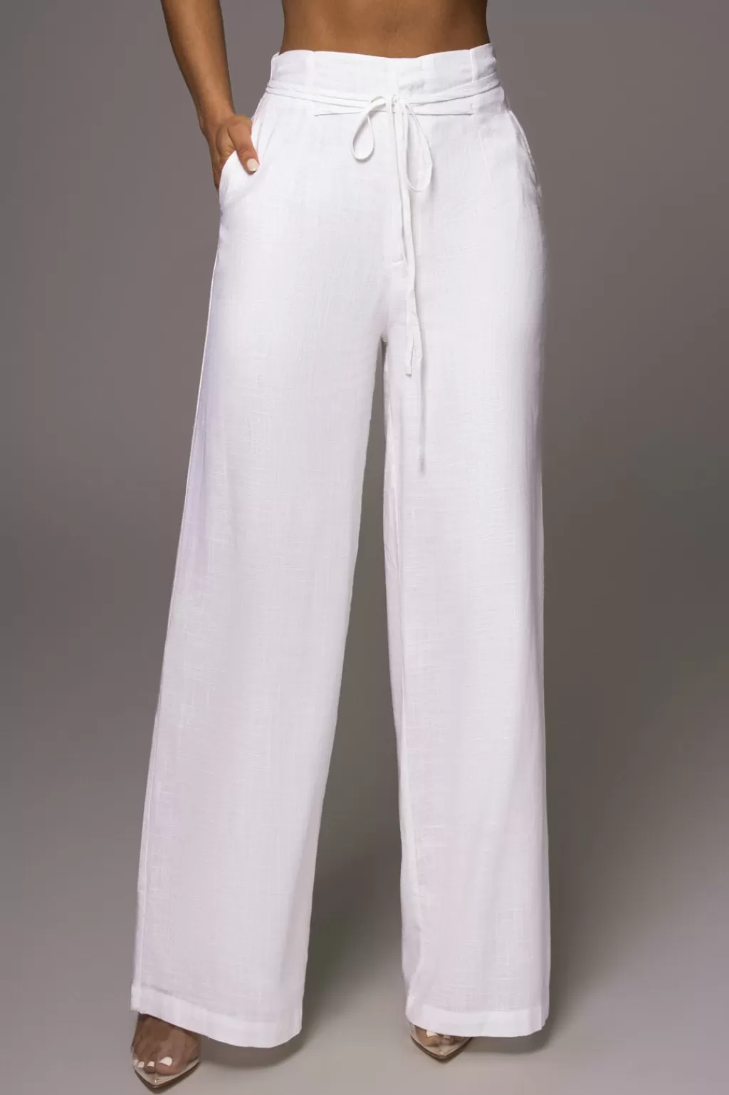 Linen*JLUXLABEL Off White Waverly Linen Trousers