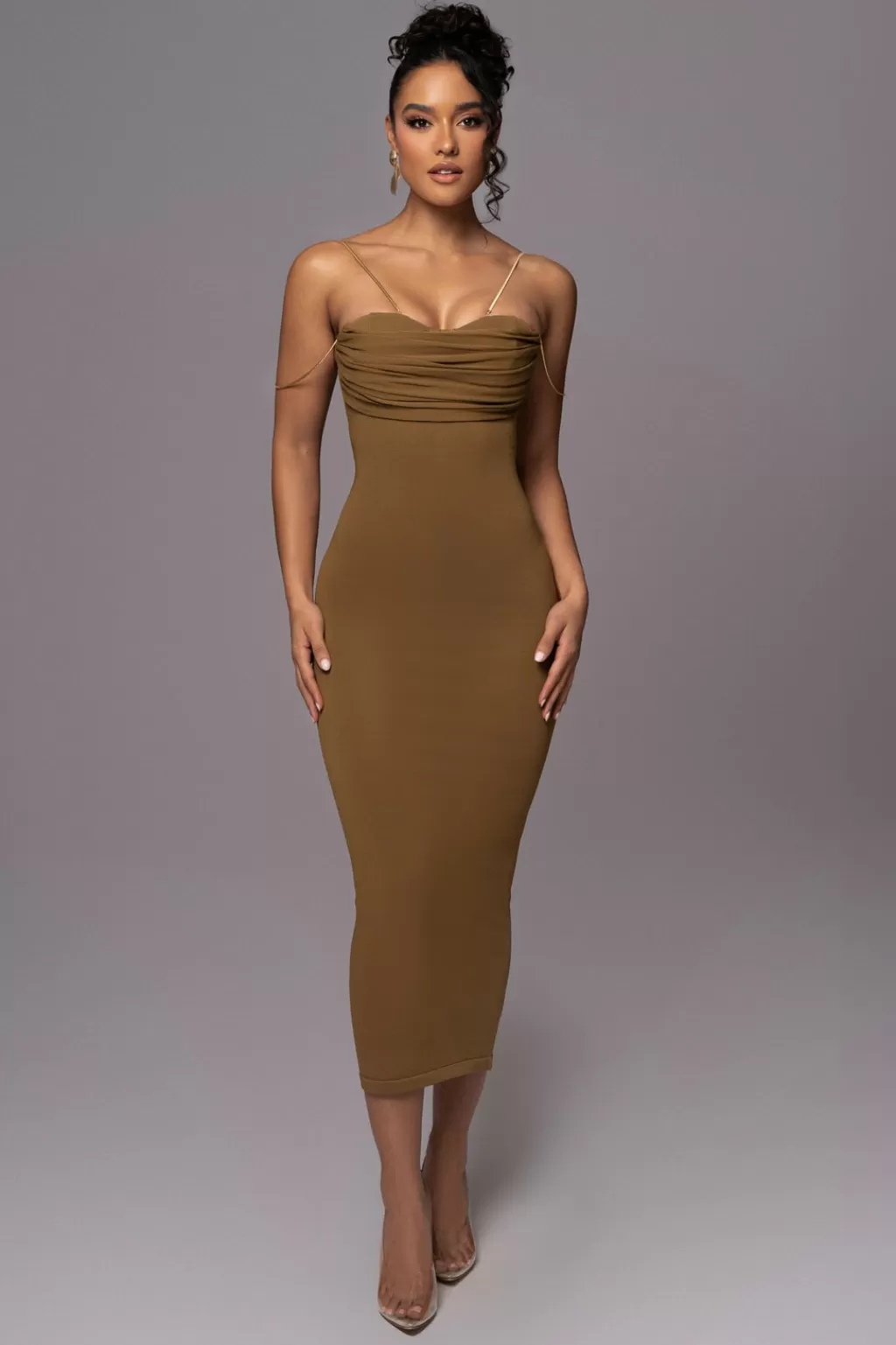 Nature'S Runway*JLUXLABEL Olive La Lune Drape Midi Dress