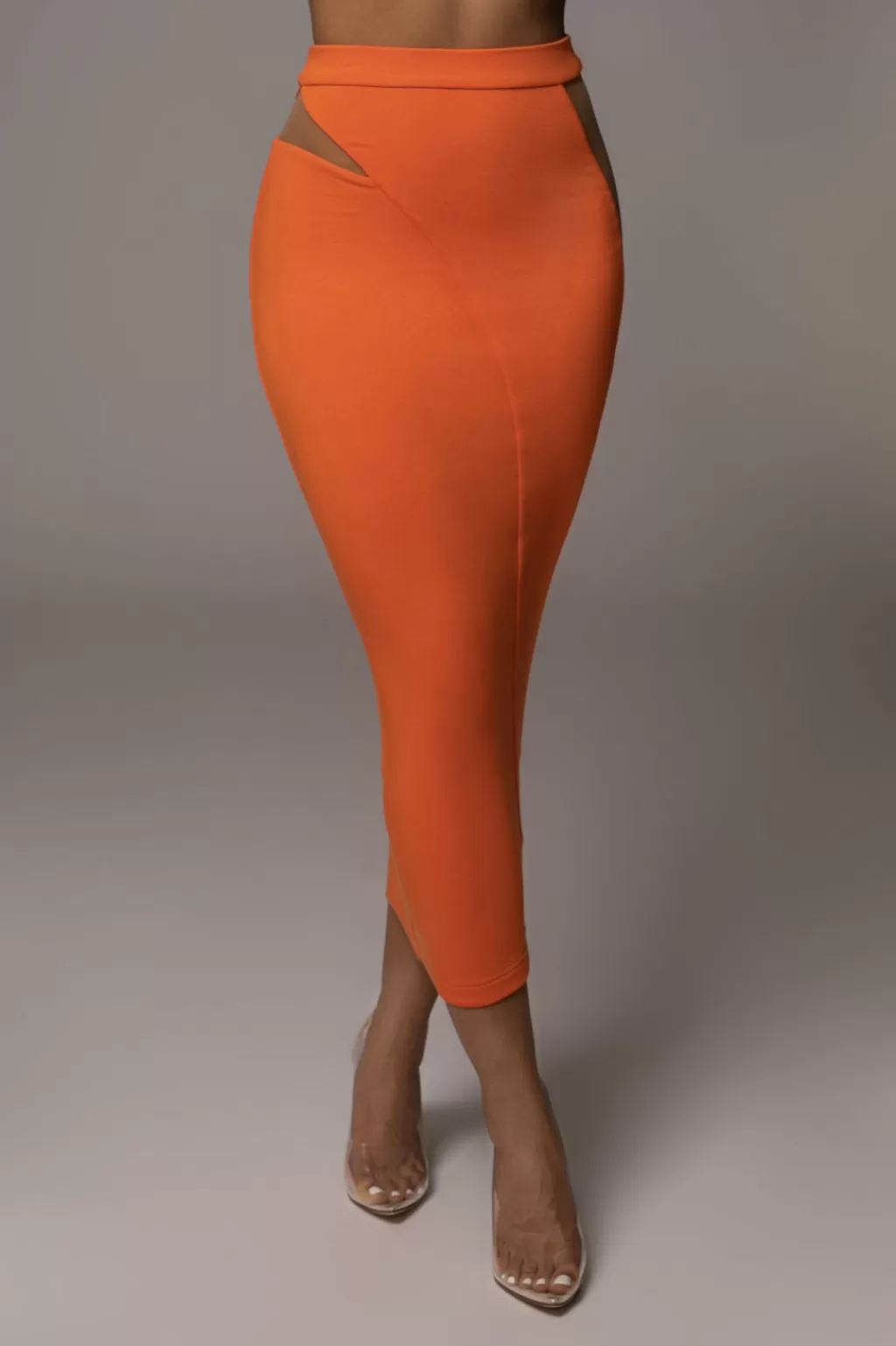 Bottoms*JLUXLABEL Orange Lost In Time Netted Skirt