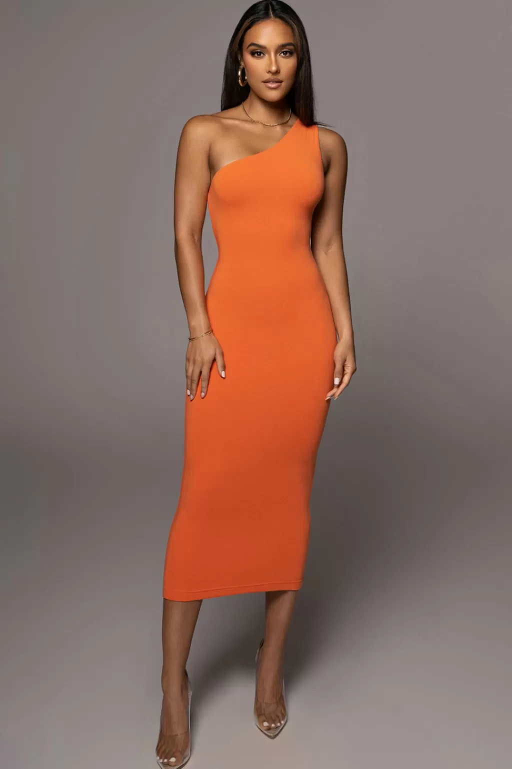 Dresses*JLUXLABEL Orange Meara One Shoulder Dress