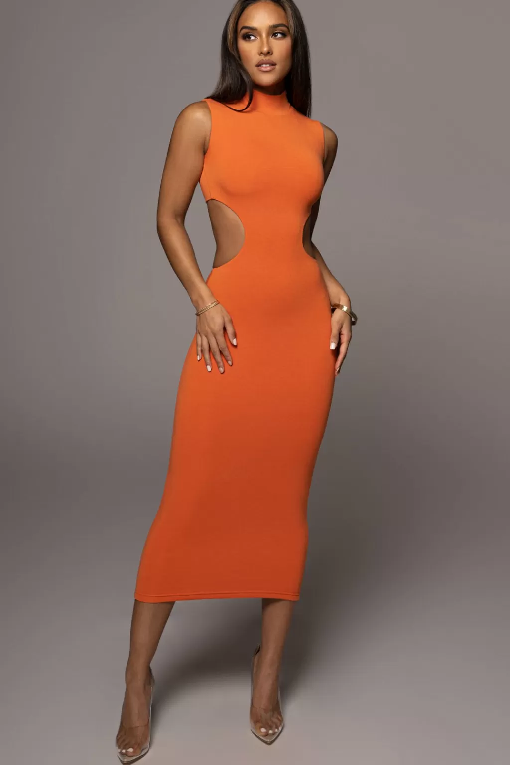 Dresses*JLUXLABEL Orange Til Sunrise Midi Dress