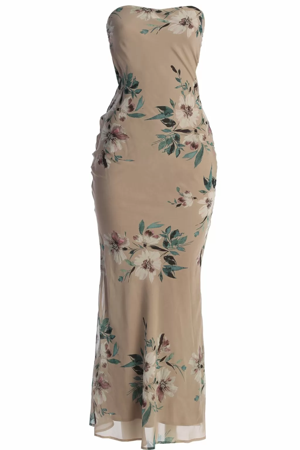 Curve Dresses*JLUXLABEL Purple Floral Break Free Strapless Maxi Dress