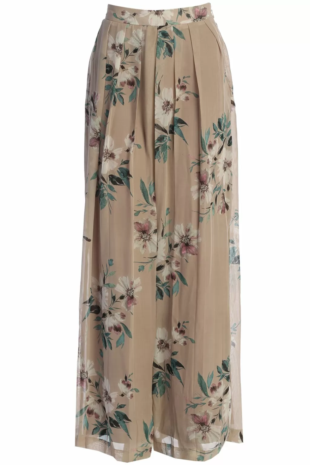 Florals*JLUXLABEL Purple Floral Josette Wide-Leg Pleated Pants