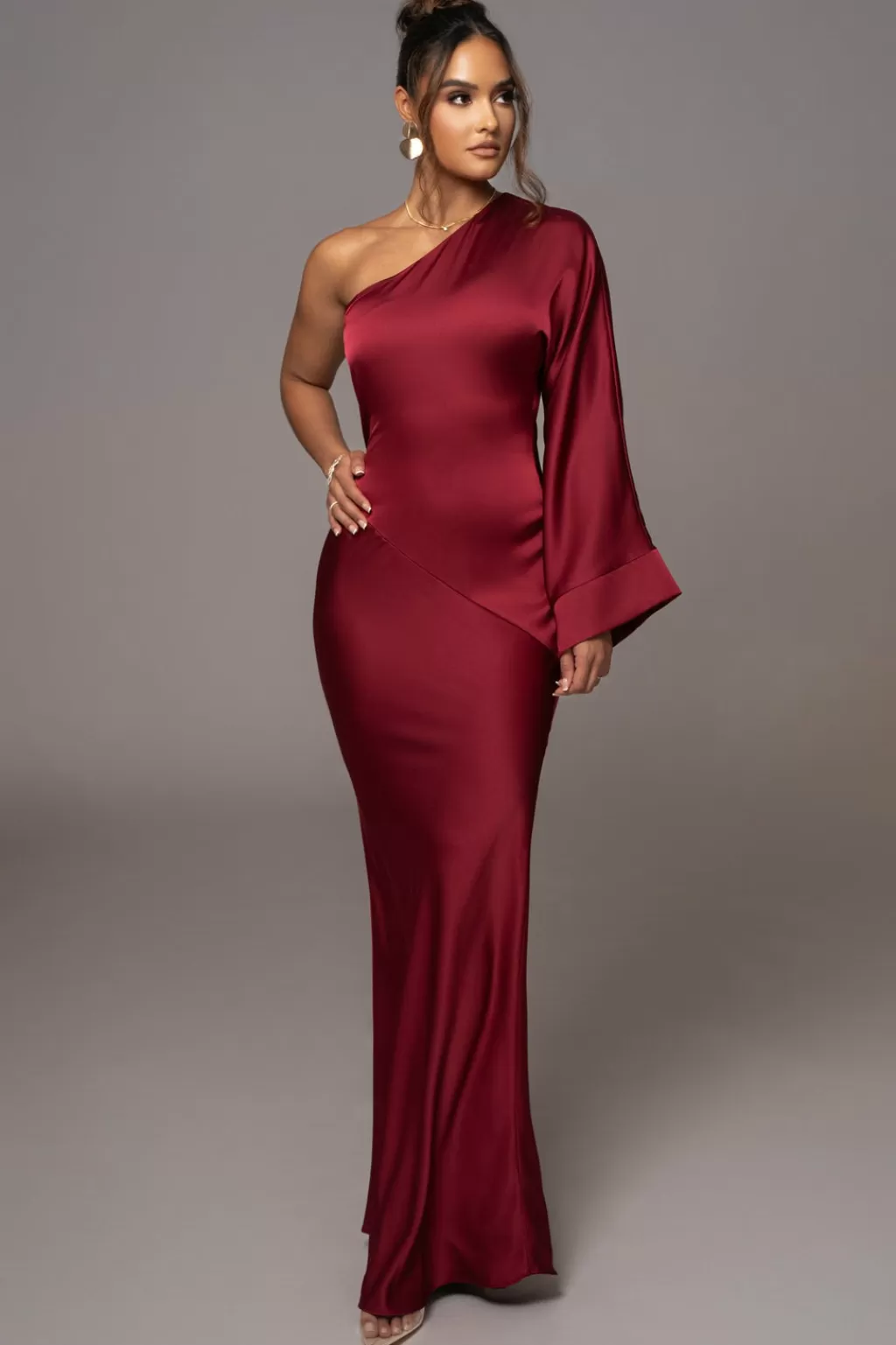 Dresses*JLUXLABEL Red Femme Drape Maxi Dress