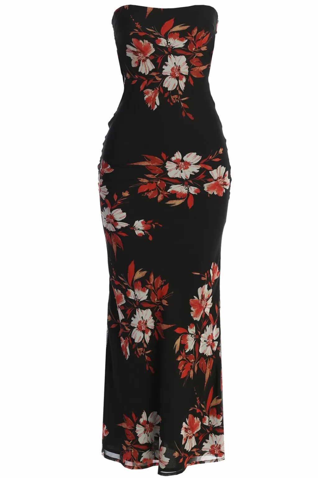 Curve Dresses*JLUXLABEL Red Floral Break Free Strapless Maxi Dress