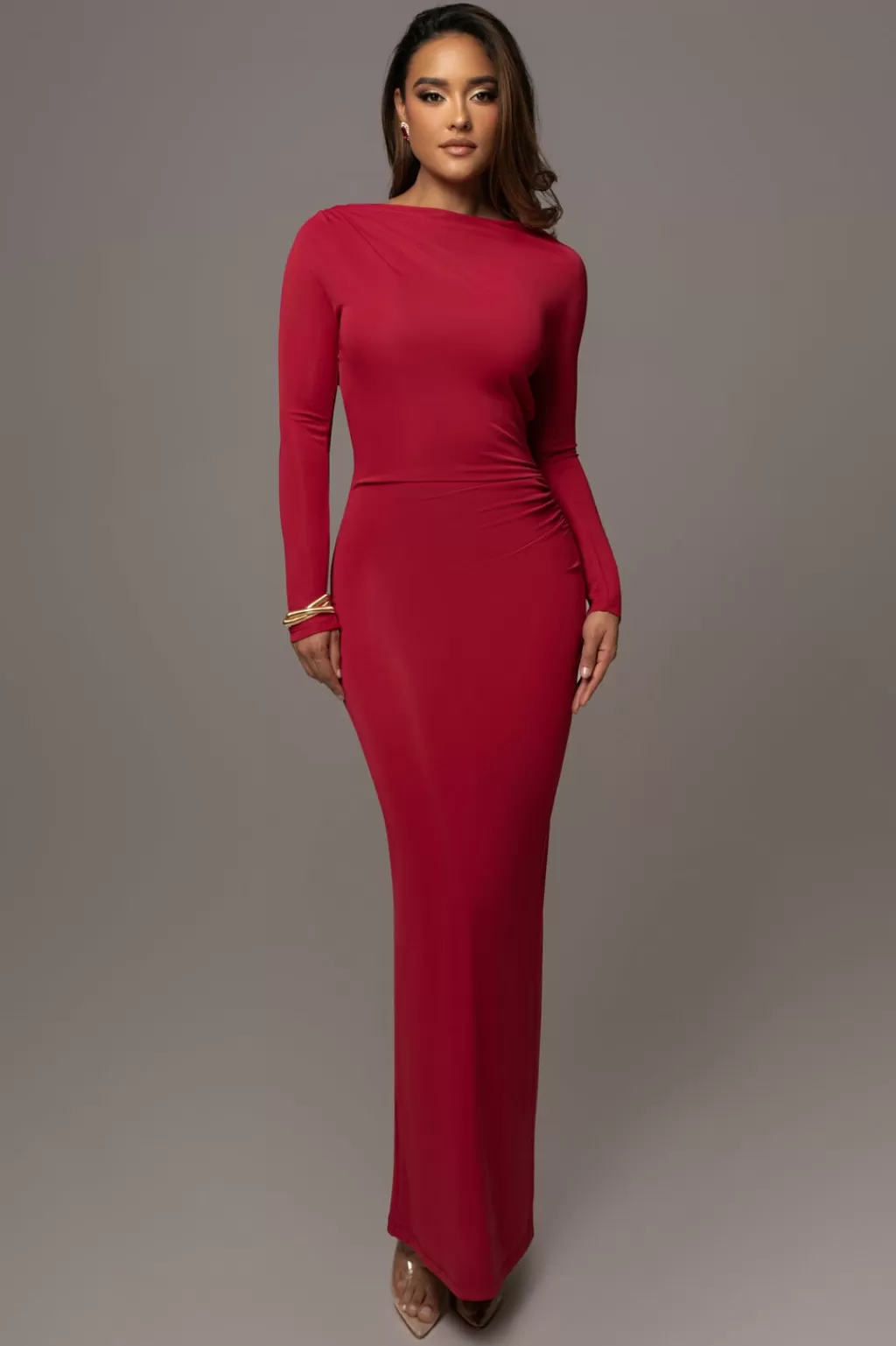 Curve Dresses*JLUXLABEL Red Kathleen Slit Maxi Dress