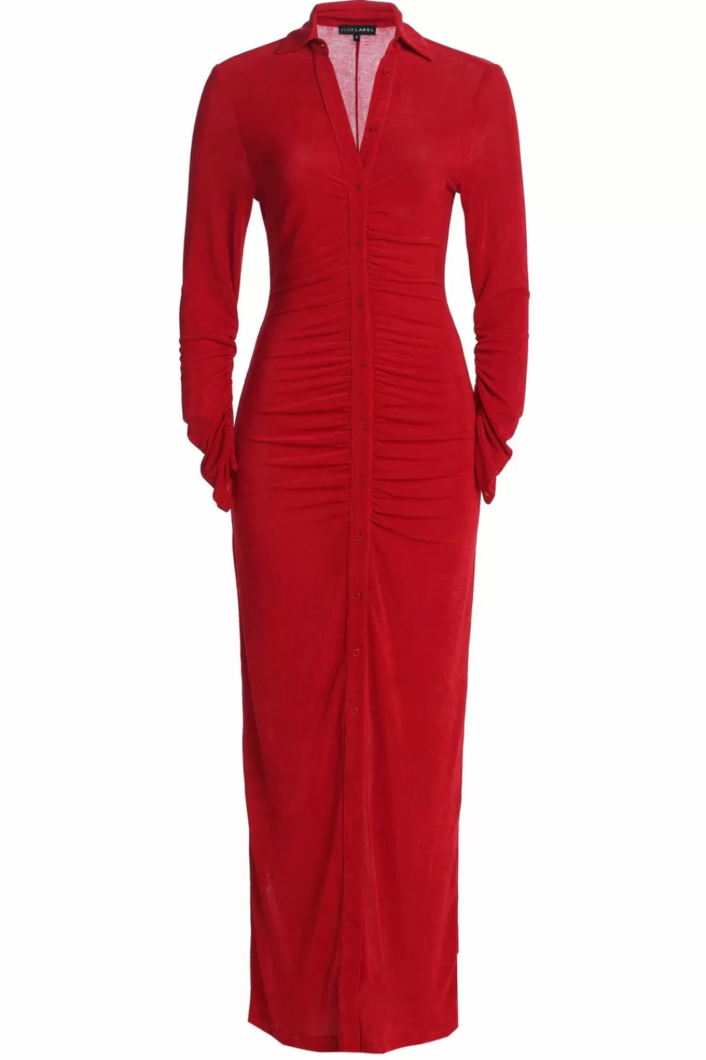 Nature'S Runway*JLUXLABEL Red Zahra Button Front Maxi Dress