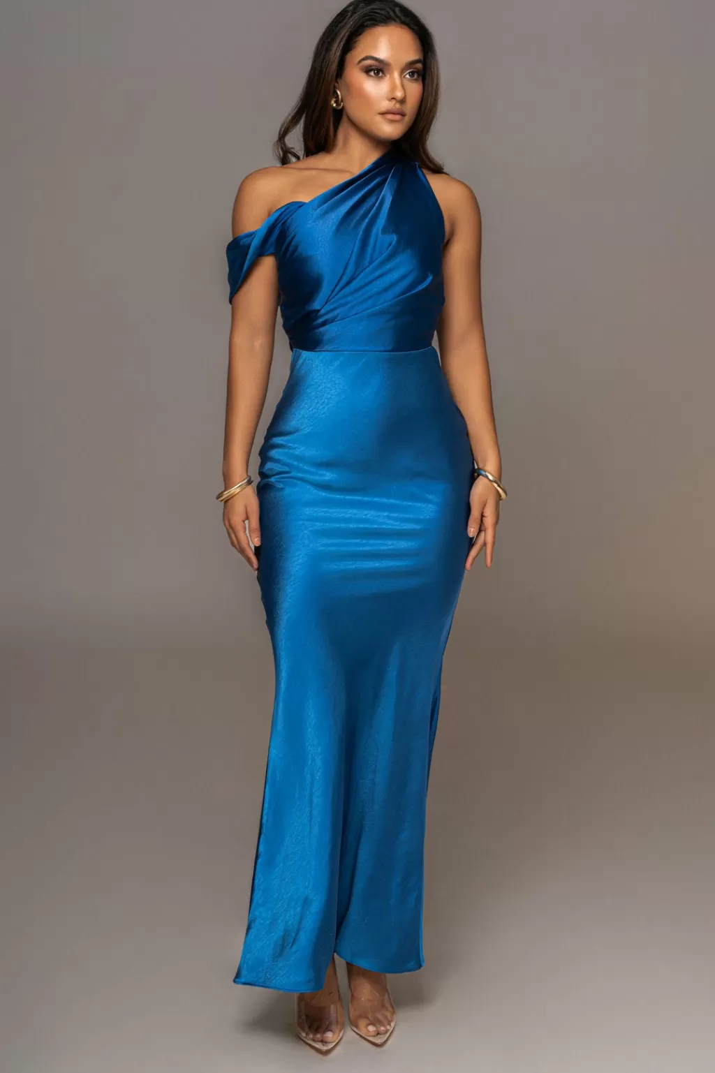 Curve Dresses*JLUXLABEL Royal Blue Dessa Satin Maxi Dress