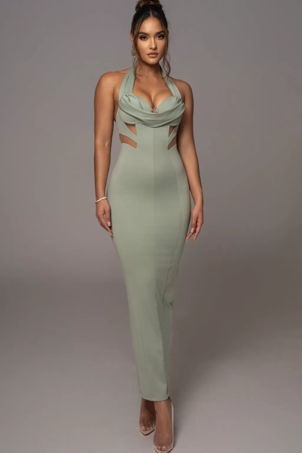 Dresses*JLUXLABEL Sage Poetic Draped Maxi Dress