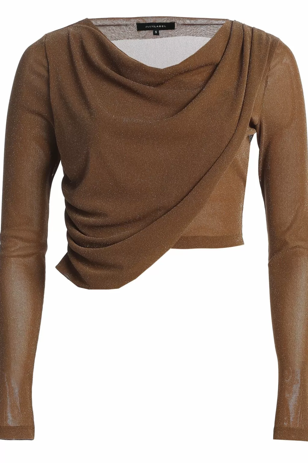 Crops*JLUXLABEL Tan Aubrianna Gathered Top