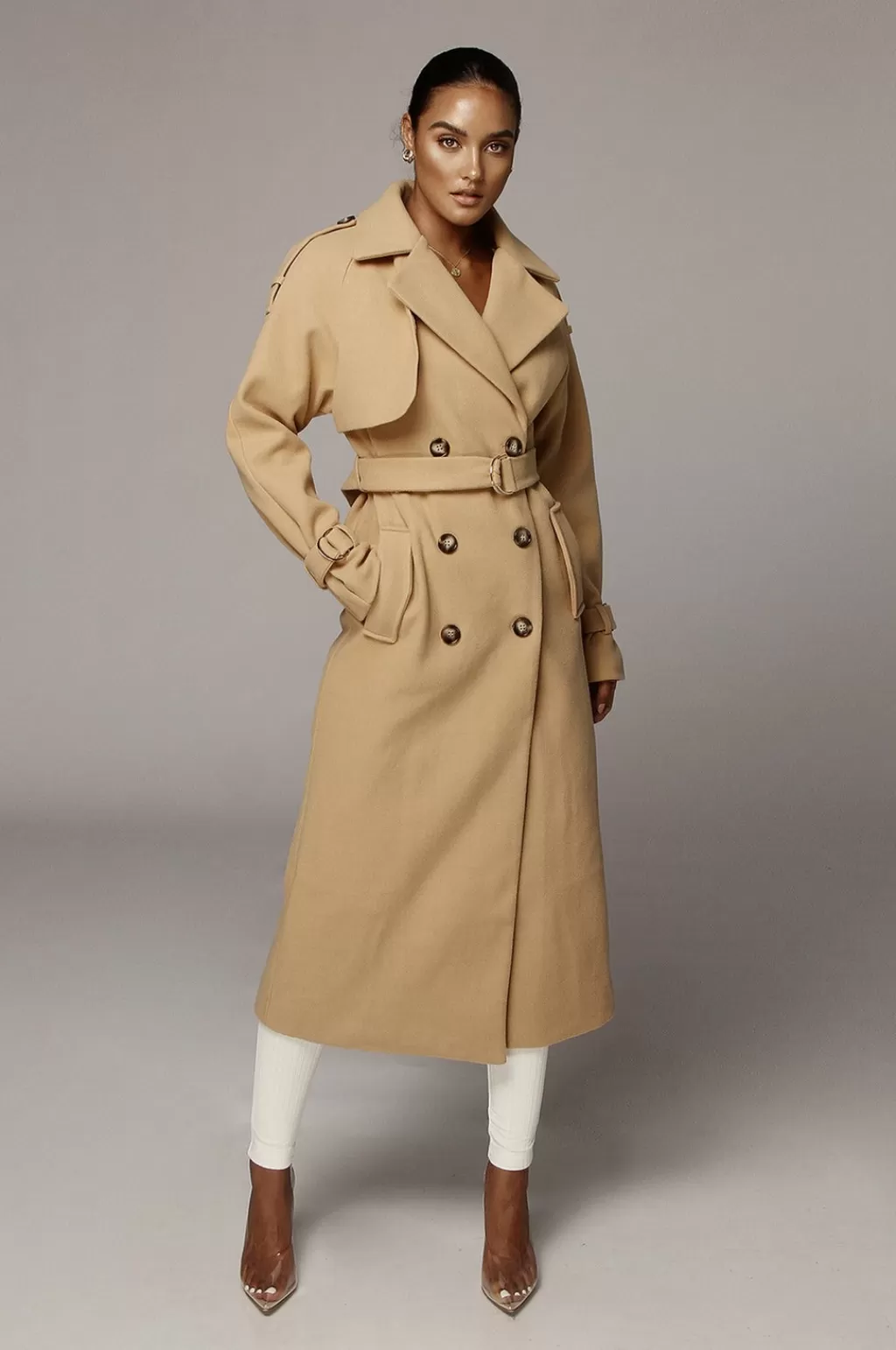 Coats*JLUXLABEL Tan Beverly Trench Coat