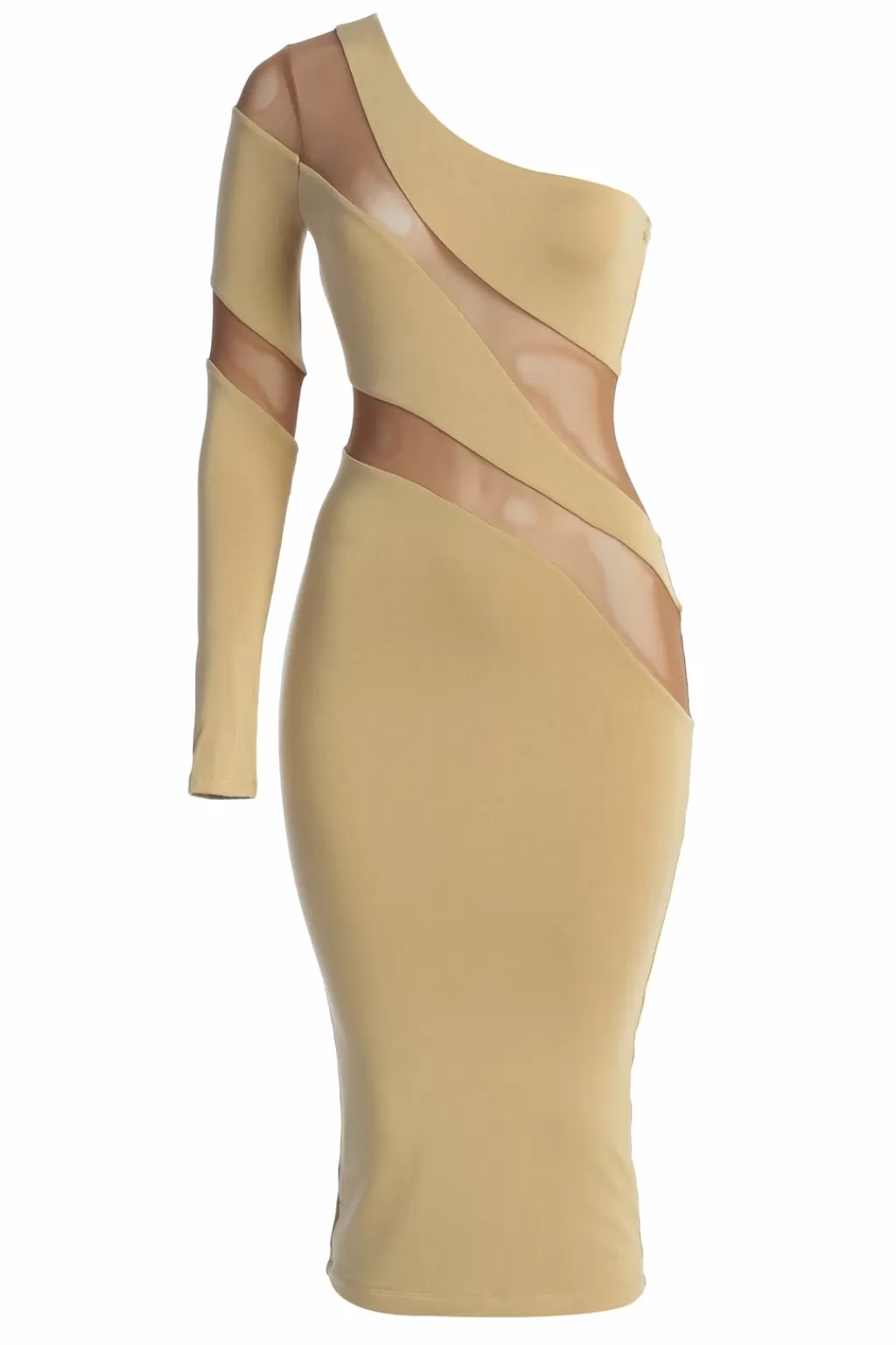 Curve Dresses*JLUXLABEL Tan Eyes For You Midi Dress