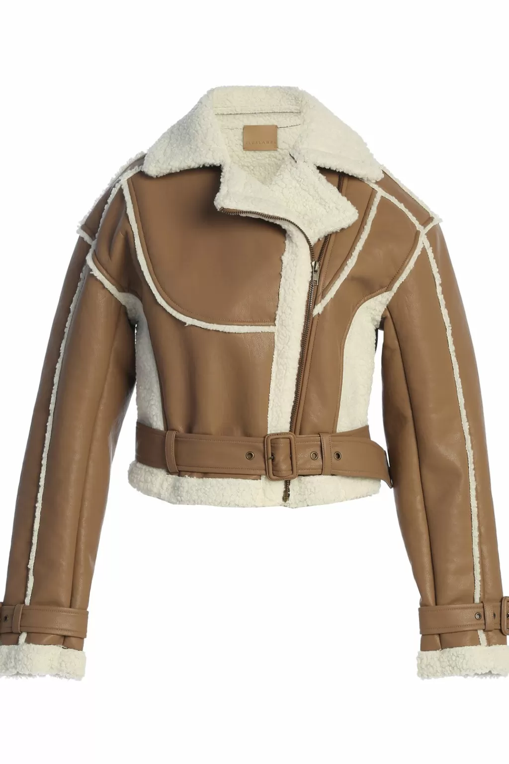 Blazers And Jackets*JLUXLABEL Tan Faux Leather Sherpa Jacket