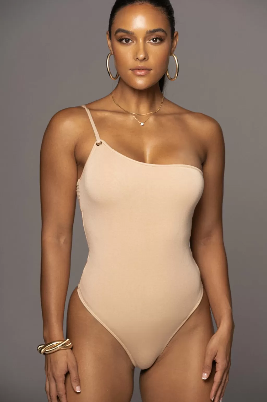 Bodysuits*JLUXLABEL Tan Journey Bodysuit